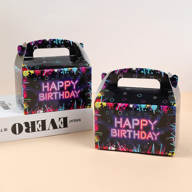 4 bucăți cutii de bomboane fluorescente bomboane fluorescente cutie cadou luminoasă la mulți ani pentru decorațiuni de petrecere de aniversare pentru fete băieți