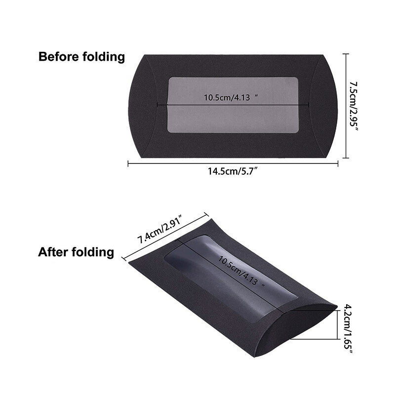 10/20/30/50/buc Cutie de bomboane în formă de pernă cu fereastră, nuntă, hârtie kraft de Crăciun, cutii de ambalare pentru cadou, consumabile pentru petrecerea de naștere