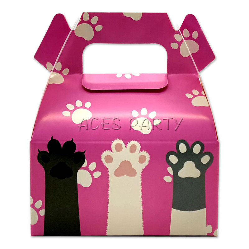 8 buc cutie de bomboane pentru animale de companie amprenta pisicii laba roz tema fete copii petrecere de naștere baby shower cadou decorare consumabile de favoare