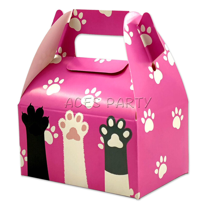 8 buc cutie de bomboane pentru animale de companie amprenta pisicii laba roz tema fete copii petrecere de naștere baby shower cadou decorare consumabile de favoare