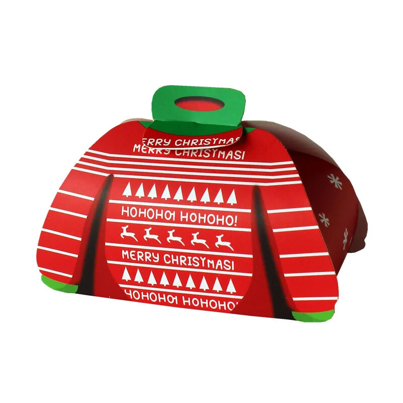 12 bucăți de desene animate în formă de pulover cutie cu bomboane de ciocolată cu tema de Crăciun cutii de ambalare pentru cadouri pentru decorarea petrecerii de Crăciun Fericit de Anul Nou