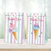 12 τεμάχια/σετ Καλοκαιρινό γλυκό παγωτό Ice Lolly με θέμα το πάρτι Χάρτινες τσάντες Μπομπονιέρα Μπομπονιέρα Γενέθλια Τσάντες δώρου Baby Shower