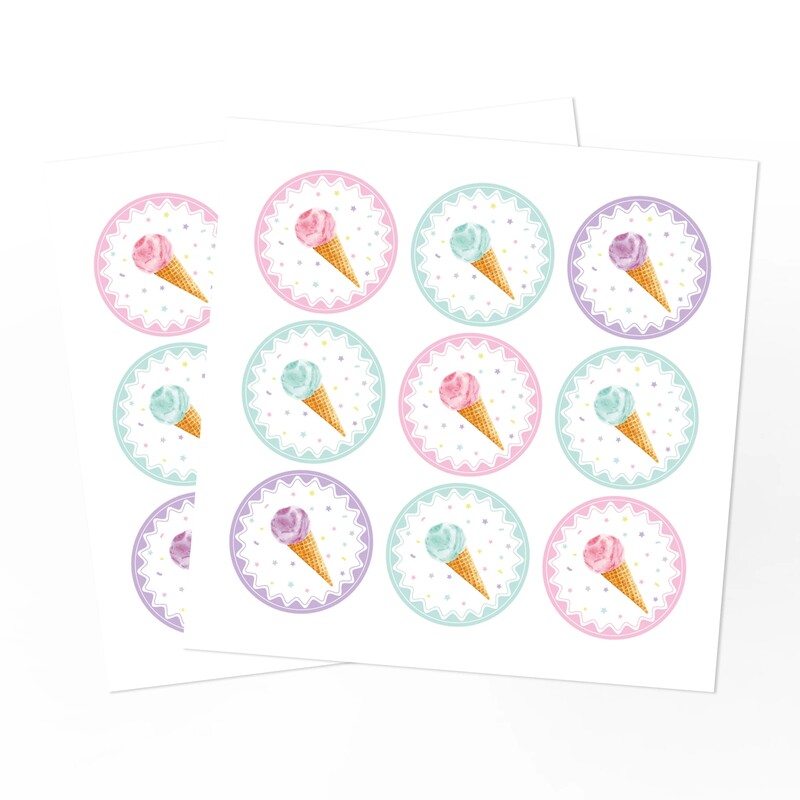 12 bucăți/set Înghețată dulce de vară, acadele cu gheață, saci de hârtie pentru petreceri, cutie de bomboane, pungi de cadou pentru tort, produse pentru favoare pentru ziua de naștere.