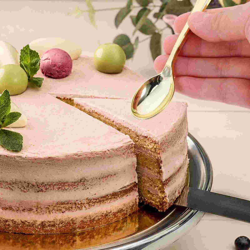 24 vnt. stalo reikmenys Maži šaukšteliai nuotakos arbatiniai šaukšteliai Espreso vakarėlio reikmenys Auksiniai indų serviravimui rinkinys