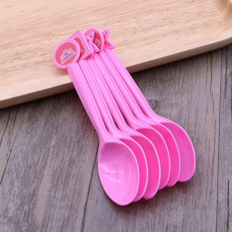 1 pakelis vaikiškų šaukštų tortui gimtadienio vakarėliui stalo reikmenys Tortų karnavalinė karūnėlė šaukštai vaikiški šaukštai