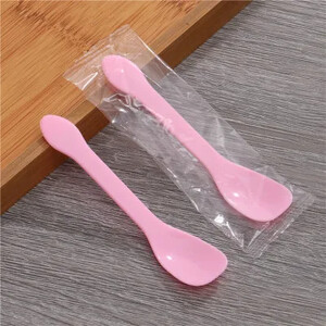 100 vnt. vienkartiniai šaukštai plastikiniai PP, ekologiški, supakuoti atskirai supakuoti ledų plastikiniai šaukštai vienkartiniai