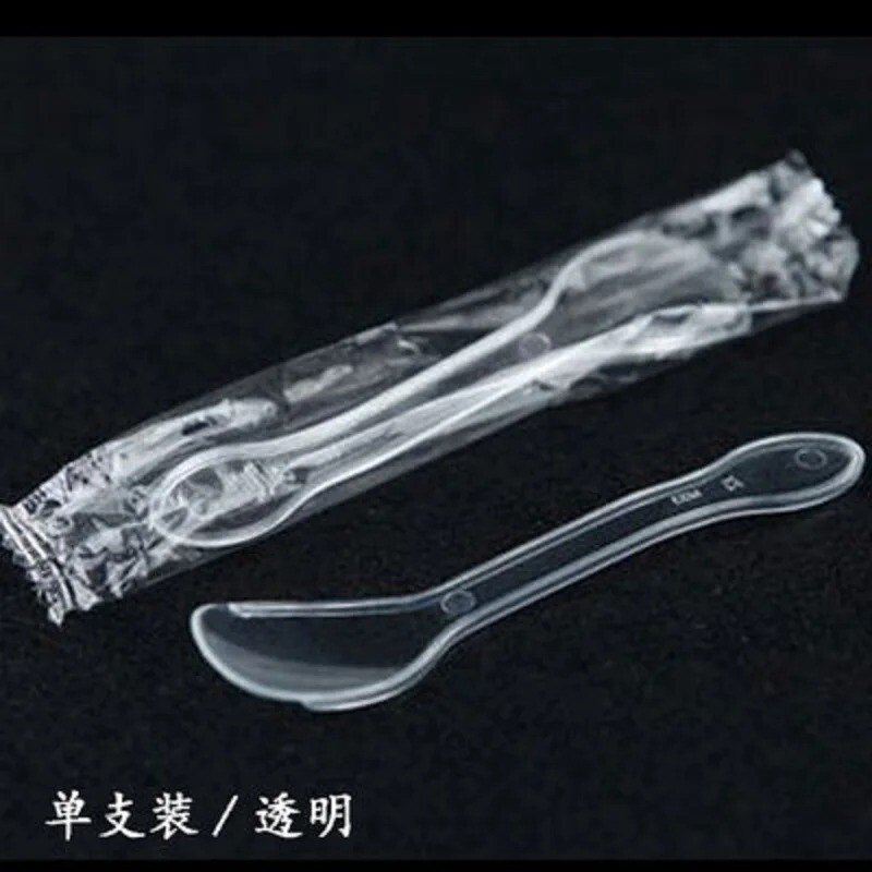 100 vnt. vienkartiniai šaukštai plastikiniai PP, ekologiški, supakuoti atskirai supakuoti ledų plastikiniai šaukštai vienkartiniai