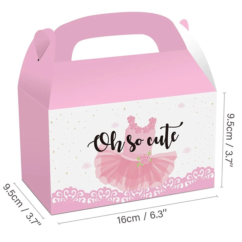 12 bucăți/lot pantofi de balet minunati cutie de bomboane fustă de balet cutie cadou lebădă cutie portabilă de biscuiți pentru lebădă de balet articole pentru petrecerea de naștere