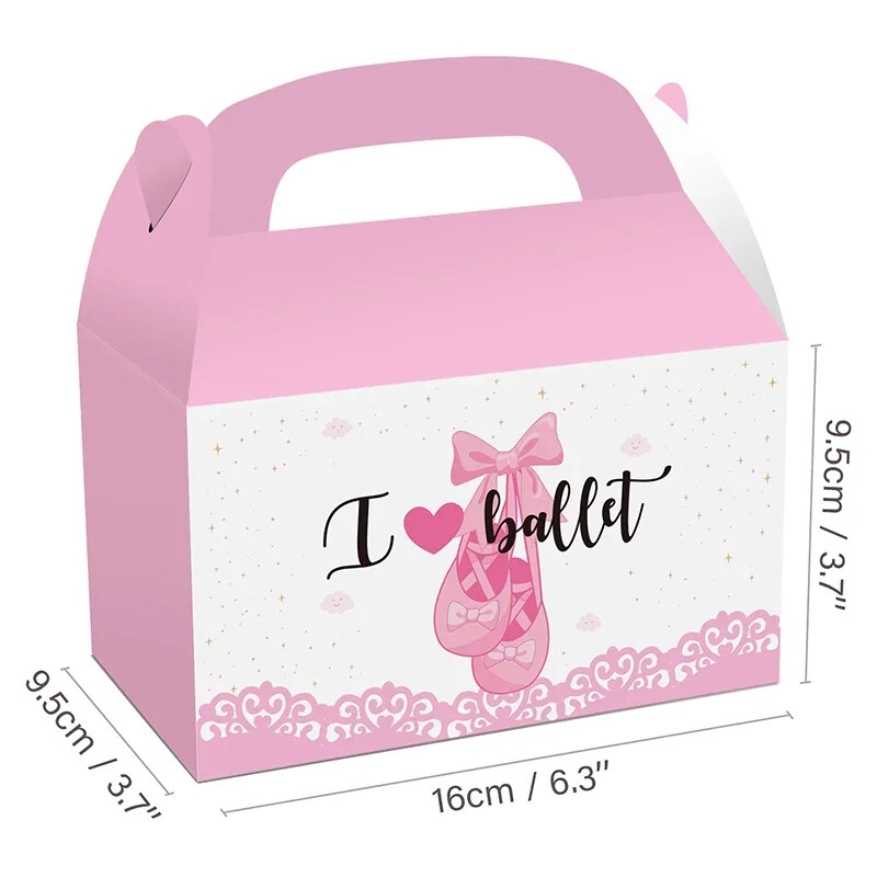 12 bucăți/lot pantofi de balet minunati cutie de bomboane fustă de balet cutie cadou lebădă cutie portabilă de biscuiți pentru lebădă de balet articole pentru petrecerea de naștere