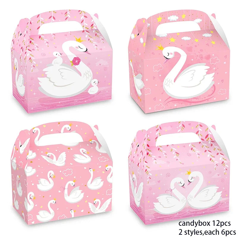 12 bucăți/lot pantofi de balet minunati cutie de bomboane fustă de balet cutie cadou lebădă cutie portabilă de biscuiți pentru lebădă de balet articole pentru petrecerea de naștere