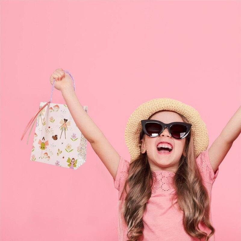 8 bucăți pungi cadou cu zâne din pădure cu decorațiuni cu panglică pentru fete geantă cadou pentru petrecerea de aniversare pentru baby shower, cutii roz