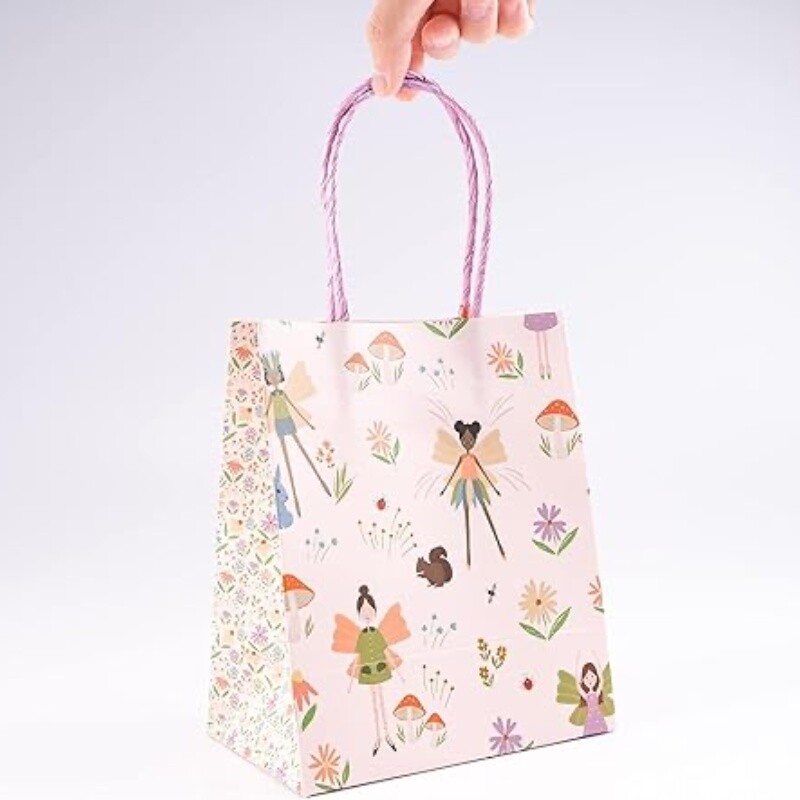 8 bucăți pungi cadou cu zâne din pădure cu decorațiuni cu panglică pentru fete geantă cadou pentru petrecerea de aniversare pentru baby shower, cutii roz