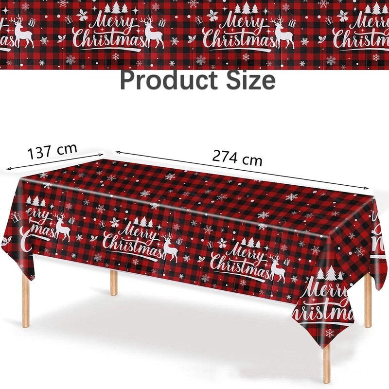 Față de masă din plastic de Crăciun 1 bucată carton Moș Crăciun/om de zăpadă husă de masă de unică folosință pentru decorarea mesei de petrecere de Crăciun accesorii pentru casă