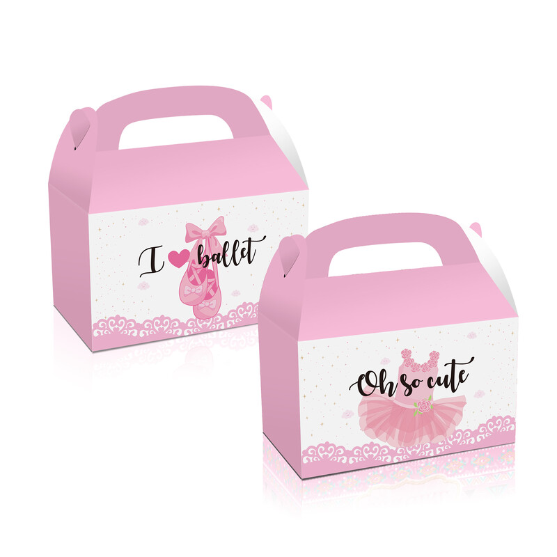 DD140 4 bucăți fete dulci balet dansatoare fete cutie de favoruri petrecere ziua de naștere ambalare bomboane pungă cadou Baby Shower decorațiuni pentru petrecere