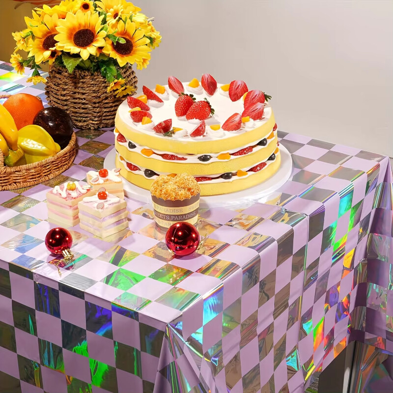 Față de masă Decorație Roz Argintiu Față de masă Disco Party Anii `70 Anii 80 Fete de masă Roz pentru Fete Femei Aniversare Party Favor