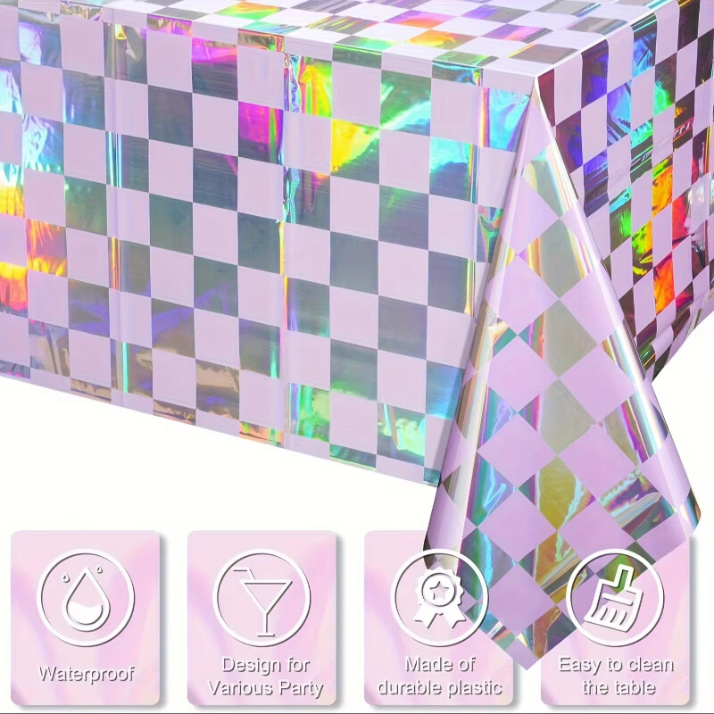 Față de masă Decorație Roz Argintiu Față de masă Disco Party Anii `70 Anii 80 Fete de masă Roz pentru Fete Femei Aniversare Party Favor