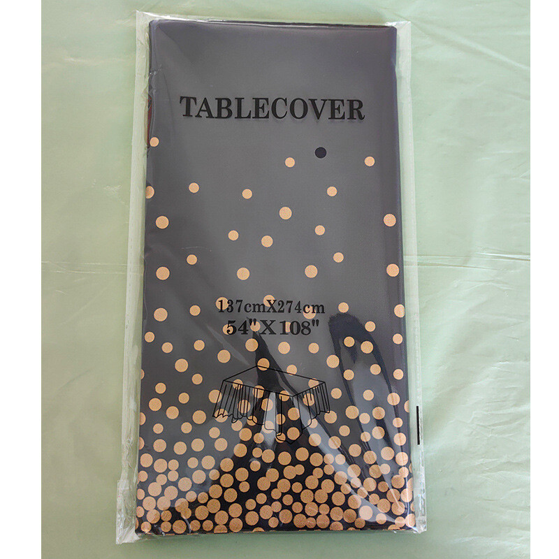 Față de masă aurita cu puncte de aur trandafir 137*274cm Față de masă de unică folosință Accesorii pentru petrecerea de aniversare pentru copii Baby Shower Nunta Home Decor