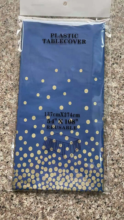 1 τμχ Navy Blue Πλαστικό Τραπεζομάντηλο Χρυσή Κουκκίδα Μπλε Τραπεζομάντιλα μιας χρήσης Αγόρι Μπλε Διακοσμήσεις Τραπεζιού Αποφοίτησης γενεθλίων