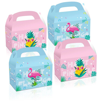 12 buc/lot cutie de bomboane cu flamingo minunată cutie cadou cu ananas cutie portabilă de biscuiți cu flamingo ananas pentru consumabile pentru petrecerea de vară