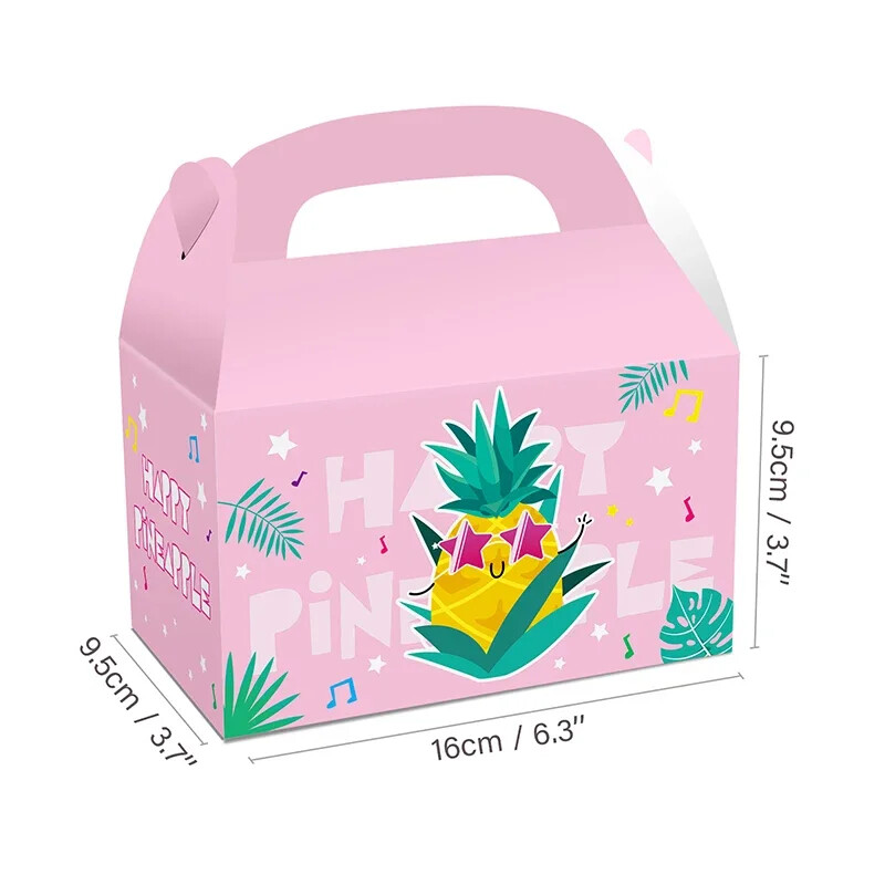 12 buc/lot cutie de bomboane cu flamingo minunată cutie cadou cu ananas cutie portabilă de biscuiți cu flamingo ananas pentru consumabile pentru petrecerea de vară
