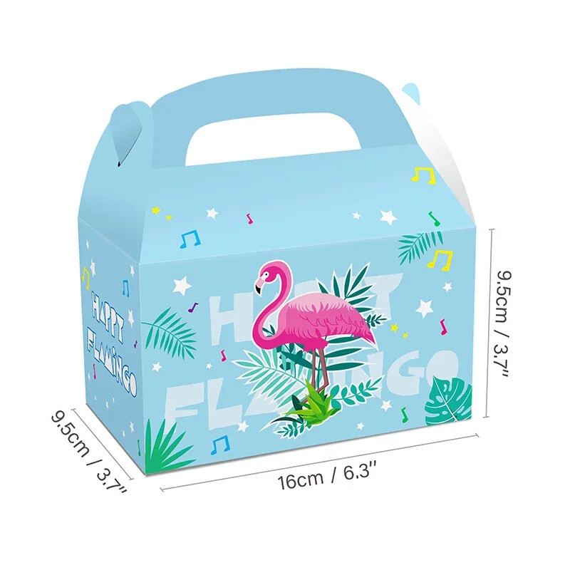 12 buc/lot cutie de bomboane cu flamingo minunată cutie cadou cu ananas cutie portabilă de biscuiți cu flamingo ananas pentru consumabile pentru petrecerea de vară