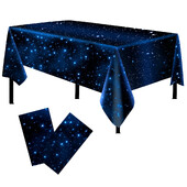 137x274 εκ. Τραπεζομάντιλο μιας χρήσης PVEA Sky Space Birthday Party Astronaut Orctangle Παιδικό Διακοσμήσεις για πάρτι για το Baby Shower