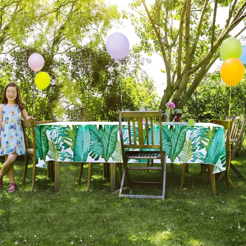 Decor pentru petrecere hawaiană, frunze de palmier, față de masă de unică folosință, acoperire de masă, provizii pentru plajă de vară tropicală, decor pentru petrecerea de naștere