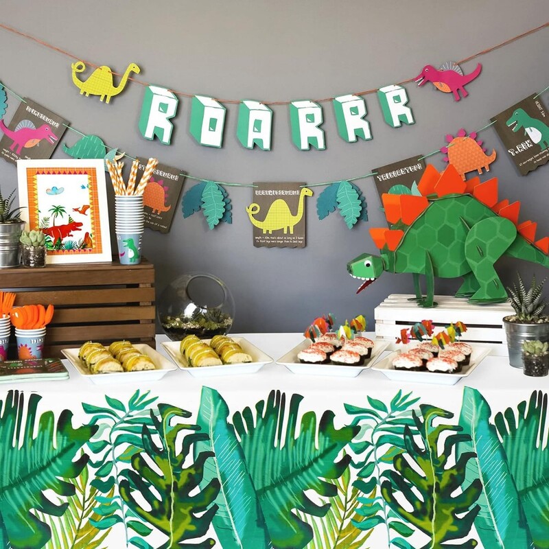 Decor pentru petrecere hawaiană, frunze de palmier, față de masă de unică folosință, acoperire de masă, provizii pentru plajă de vară tropicală, decor pentru petrecerea de naștere