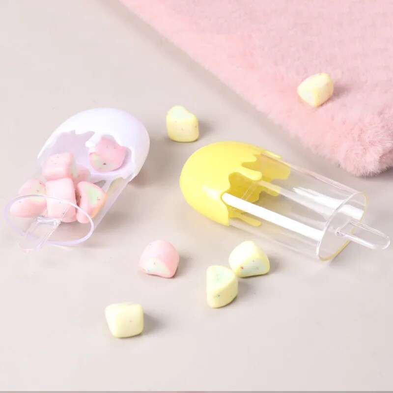 12 buc. Cutii creative drăguțe din plastic pentru înghețată cu bomboane pentru nuntă Baby Shower copii petrecere aniversare recipient bomboane cutie pentru dulciuri