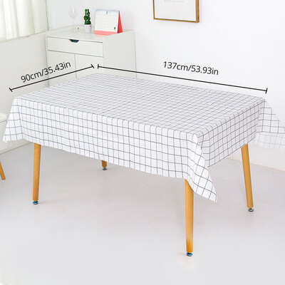 1 τμχ 137X90CM Ασπρόμαυρο PEVA Αδιάβροχο λαδόπανο τραπεζομάντιλο Τραπεζομάντιλο με καρό σχέδιο Κάλυμμα τραπεζιού για πάρτι για υπαίθριο πικνίκ