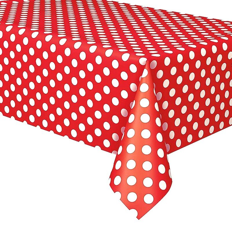 Față de masă din plastic de unică folosință Husă de masă cu puncte impermeabilă pentru petrecere de zi de naștere Față de masă ecologică 137X274CM