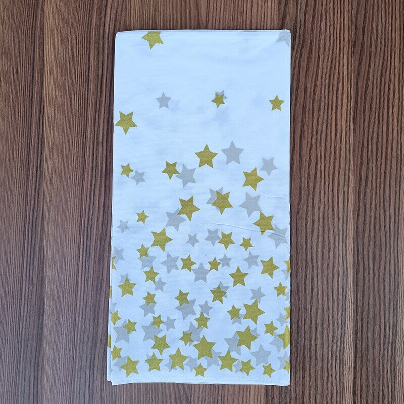 Față de masă, de unică folosință, bronzată, cu stea cu cinci colțuri, pentru petrecere de aniversare, pentru decorațiuni de nuntă, pânză pentru mese în aer liber 137X274CM