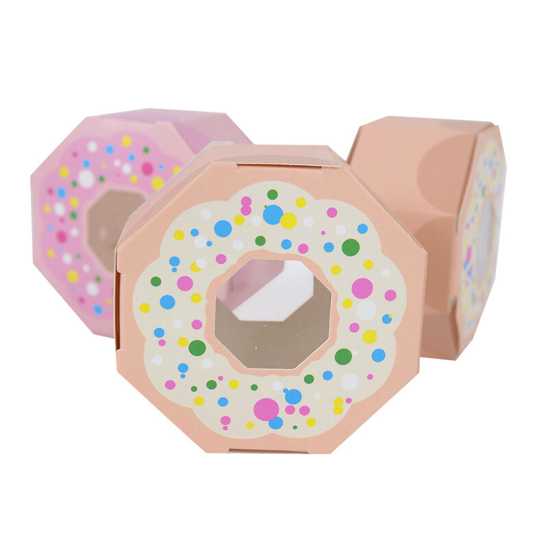 Cutie de cadou pentru 10 bucăți de gogoașă, pentru decorarea zilei de naștere pentru copii, cu tematică pentru gogoașă, pentru Favoare de duș pentru bebeluși, cutii de pachete cu bomboane pentru gustare