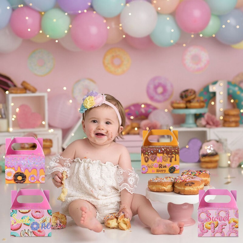 Cutii pentru bomboane cu gogoașă Cutii pentru decorațiuni pentru petrecerea de aniversare a gogoșilor Cutie pentru ambalaje pentru cadouri pentru copii