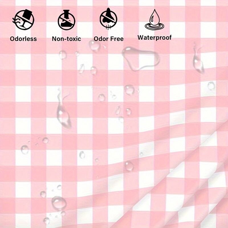 2 bucati fata de masa in carouri roz, decor pentru petrecerea de absolvire, fata de masa dreptunghiulara de unica folosinta