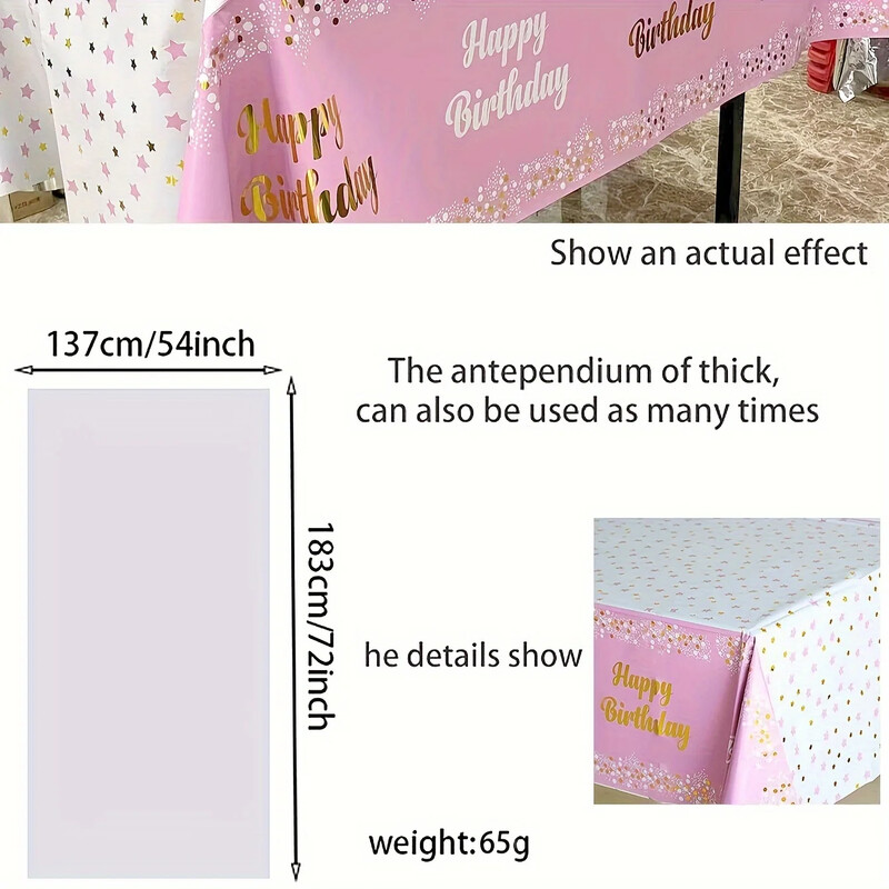 Față de masă de unică folosință, potrivită pentru adunări de petrecere, decor pentru petrecerea de ziua de naștere, rezistentă la ulei, rezistentă la apă