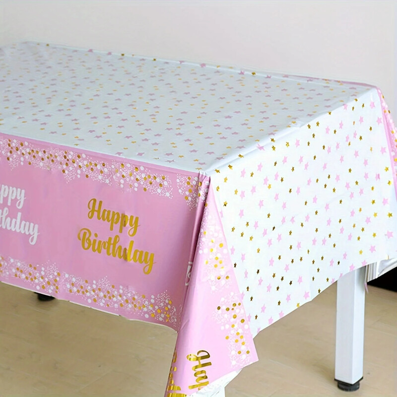 Față de masă de unică folosință, potrivită pentru adunări de petrecere, decor pentru petrecerea de ziua de naștere, rezistentă la ulei, rezistentă la apă