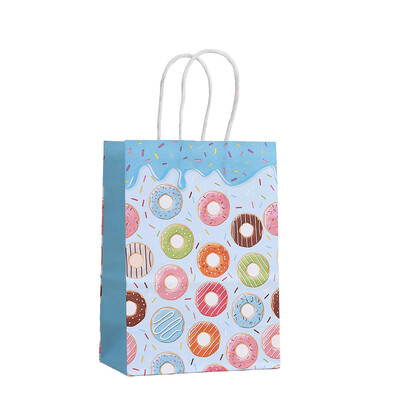 6 τμχ Χαρτί με θέμα Sweet Donuts Τσάντες συσκευασίας δώρου Donuts Shop Candy Cookie Τσάντα για Παιδιά Κοριτσάκι Γενέθλια Baby Shower Party Decor