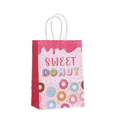 6 τμχ Χαρτί με θέμα Sweet Donuts Τσάντες συσκευασίας δώρου Donuts Shop Candy Cookie Τσάντα για Παιδιά Κοριτσάκι Γενέθλια Baby Shower Party Decor
