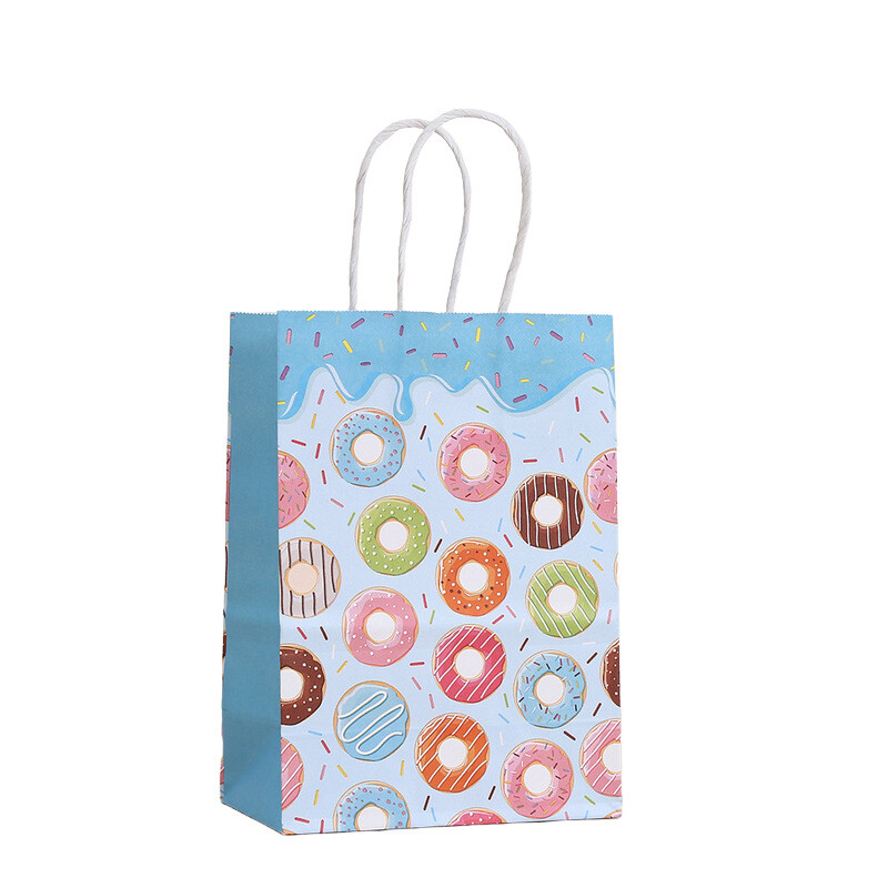 6 bucăți dulci gogoși tema hârtie pentru ambalare cadouri pungi gogoși magazin bomboane biscuiți pungă pentru copii fete ziua de naștere baby shower decor petrecere