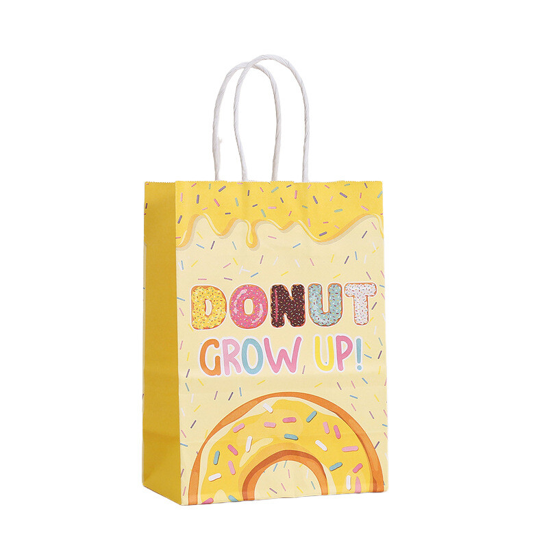 6 bucăți dulci gogoși tema hârtie pentru ambalare cadouri pungi gogoși magazin bomboane biscuiți pungă pentru copii fete ziua de naștere baby shower decor petrecere