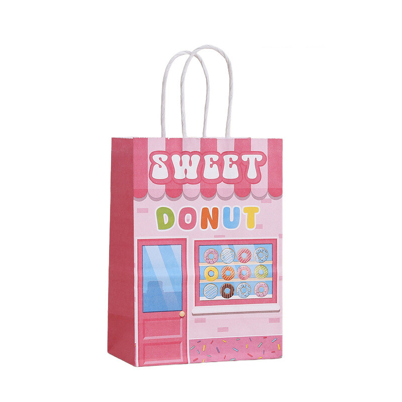 6 bucăți dulci gogoși tema hârtie pentru ambalare cadouri pungi gogoși magazin bomboane biscuiți pungă pentru copii fete ziua de naștere baby shower decor petrecere