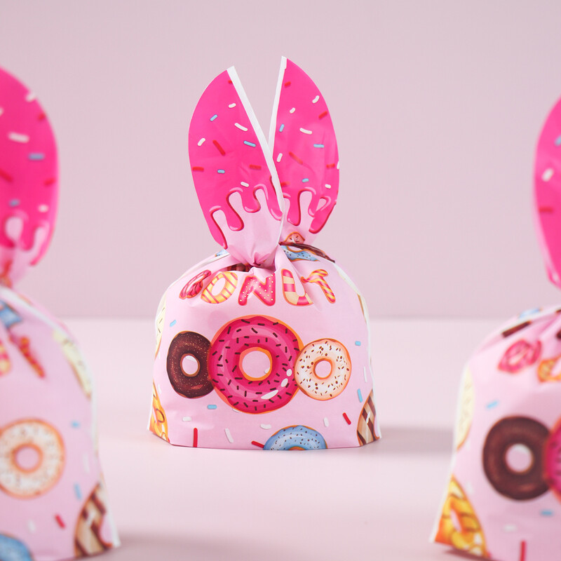 Saci de cadou pentru gogoașă iepure, pungă de ambalare pentru bomboane, biscuiți, gogoașă, decorațiuni pentru petrecerea de mulți ani, pentru copii