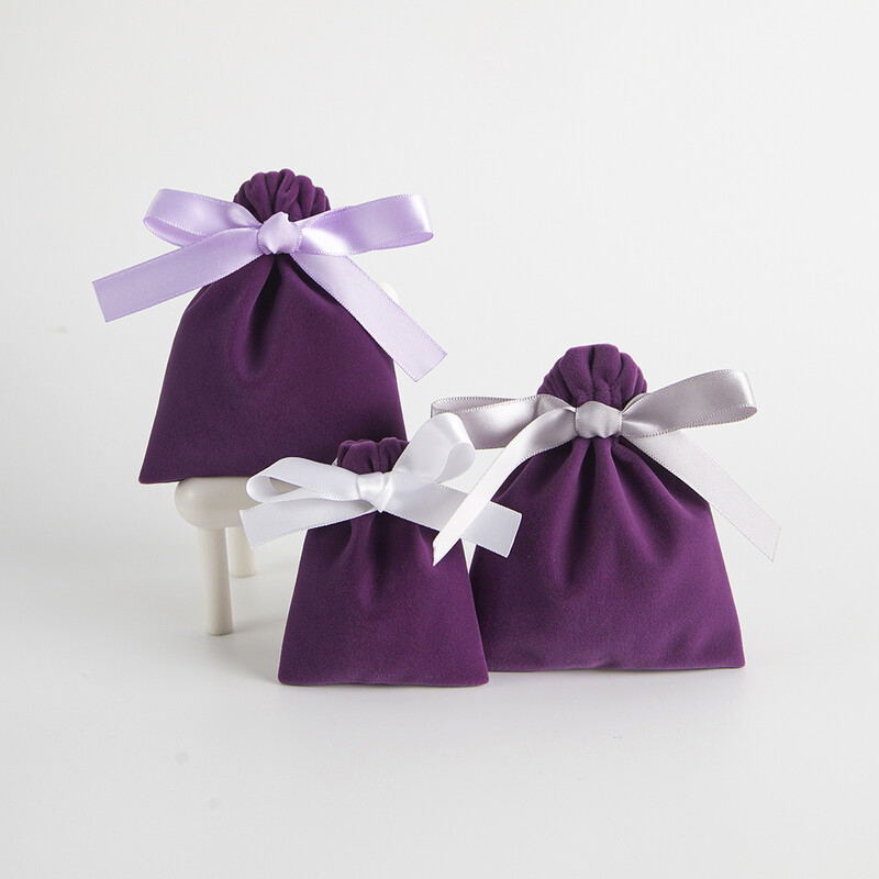 10 buc vrac mov noi bijuterii cadou bomboane ambalare saci de depozitare pentru nunta calatorie snur praf catifea panglica pungi