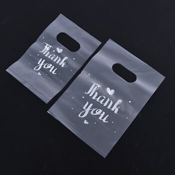 100Pcs Mini Thank you Πλαστικές τσάντες δώρου Τσάντες γάμου με καραμέλα Τσάντες μεταφοράς αγορών