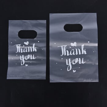 100Pcs Mini Thank you Πλαστικές τσάντες δώρου Τσάντες γάμου με καραμέλα Τσάντες μεταφοράς αγορών