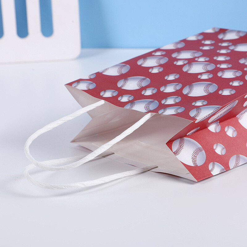 10/20 buc. Genți cadou cu tema sportivă pentru fotbal, baschet, tenis, pungi cadou pentru cumpărături, hârtie kraft, pungă de ambalare pentru personalizare