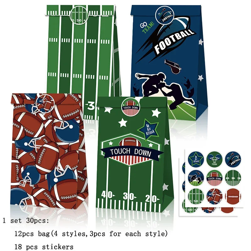 Geantă de bomboane de fotbal fotbal cu autocolante pentru fotbal pentru ziua de naștere. Rechizite pentru petrecere