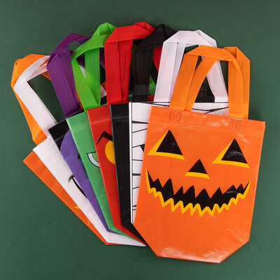 StoBag 12db Happy Halloween nem szőtt ajándék táska tote szövet Csomagolás gyerekeknek vízálló tároló tasak Trick or Treat Party Favor