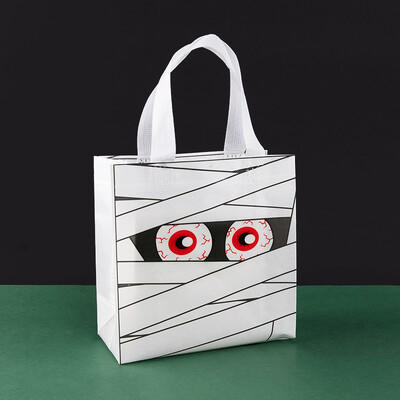 StoBag 12db Happy Halloween nem szőtt ajándék táska tote szövet Csomagolás gyerekeknek vízálló tároló tasak Trick or Treat Party Favor